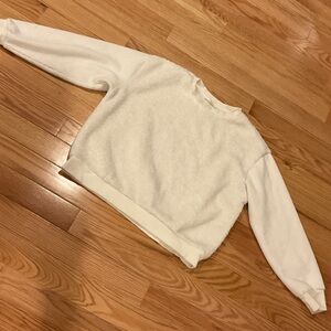 Workshop Sherpa ribbed Cozy White Women's Sweatshirt medium faux fur